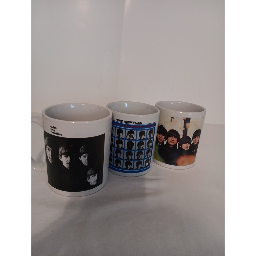 (3) Beatles Cups -A Hard Days Night-Beatles For Sale-With The Beatles Collection
